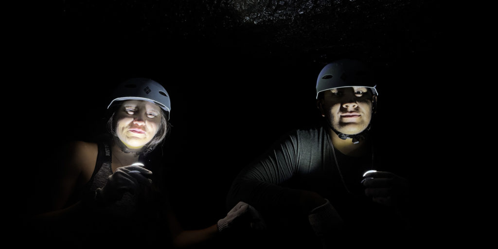 Entrance to a hidden lava cave near Mt. Fuji
